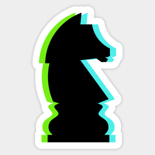 Trippy Knight Piece (Neon Green And Neon Blue) Sticker